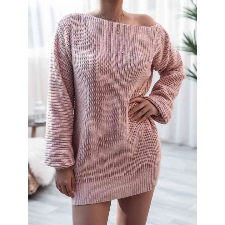 Effortless Chic Rib Knit Mini Sweater Dress Clothing Tops Trendsi
