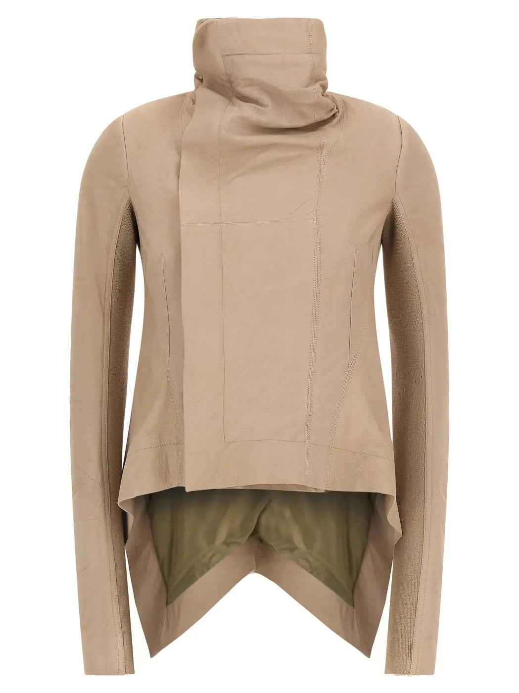Rick Owens Beige Lamb Leather Jacket