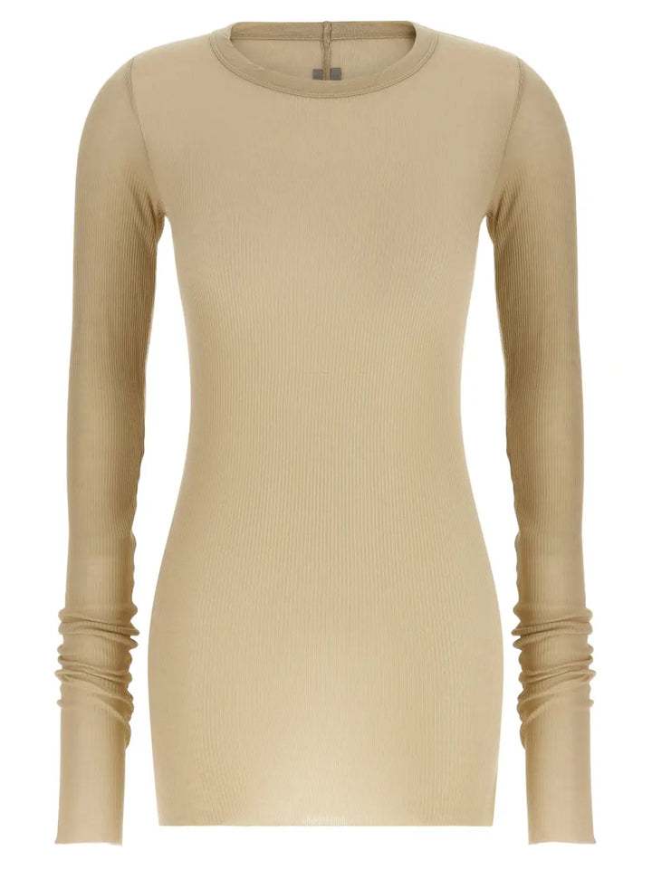 Rick Owens Beige Viscose Long Sleeve T-shirt