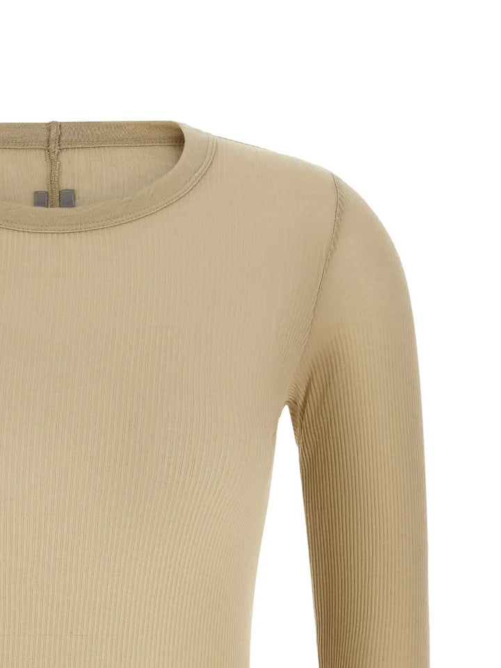 Rick Owens Beige Viscose Long Sleeve T-shirt