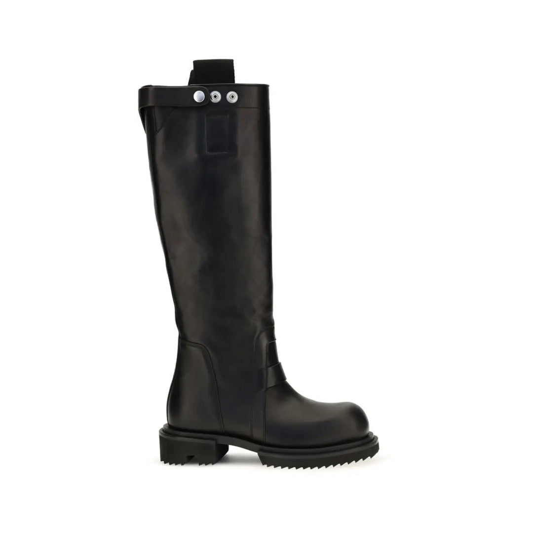 Rick Owens Black Calf Leather Bos Taurus Rain Boots