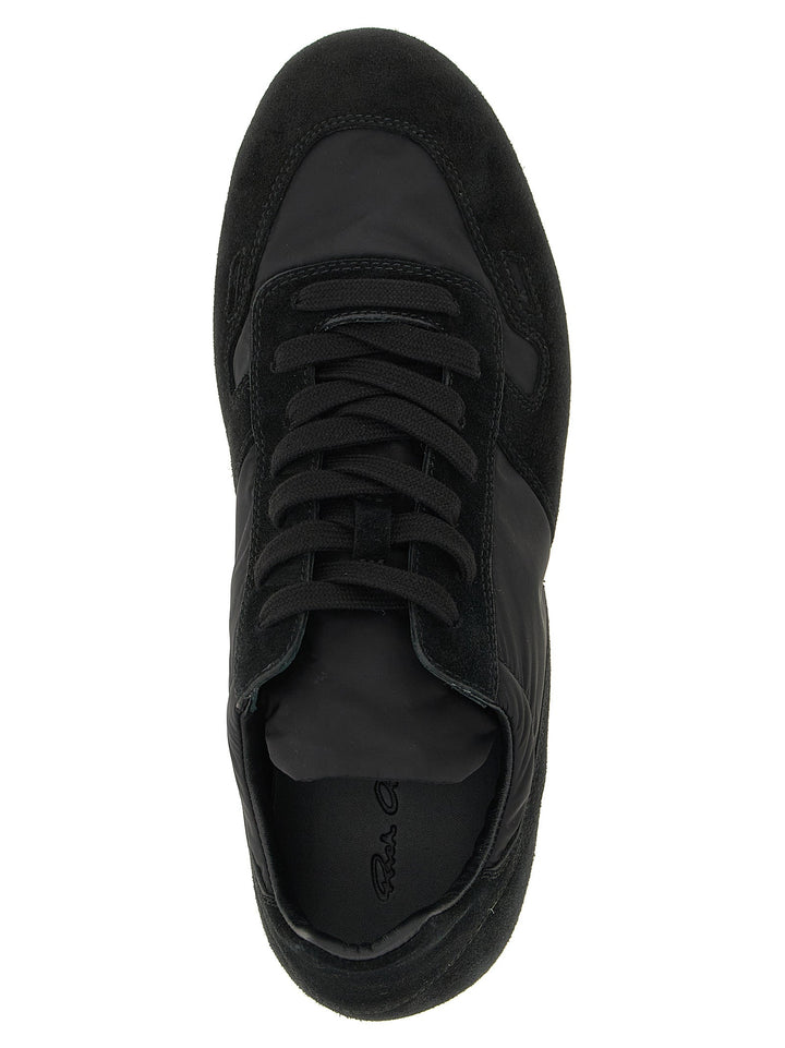 Rick Owens Black Calfskin Athletic Sneakers