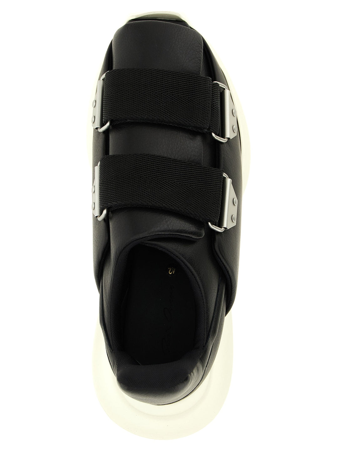 Rick Owens Black Calfskin Athletic Sneakers