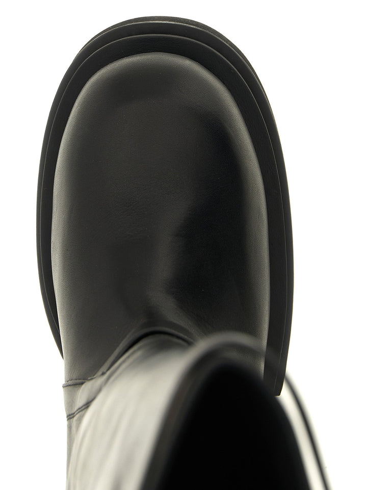 Rick Owens Black Calfskin Over the Knee