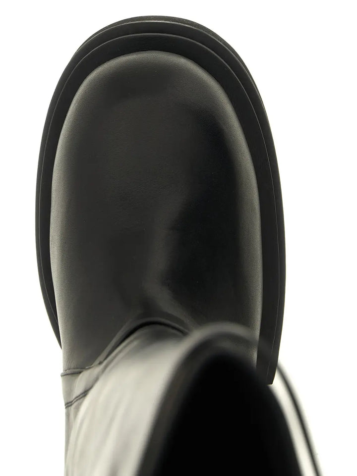 Rick Owens Black Calfskin Over the Knee