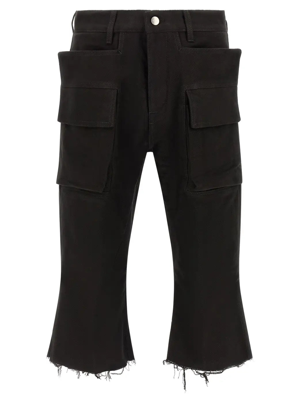 Rick Owens Black Cotton Cargo Pants