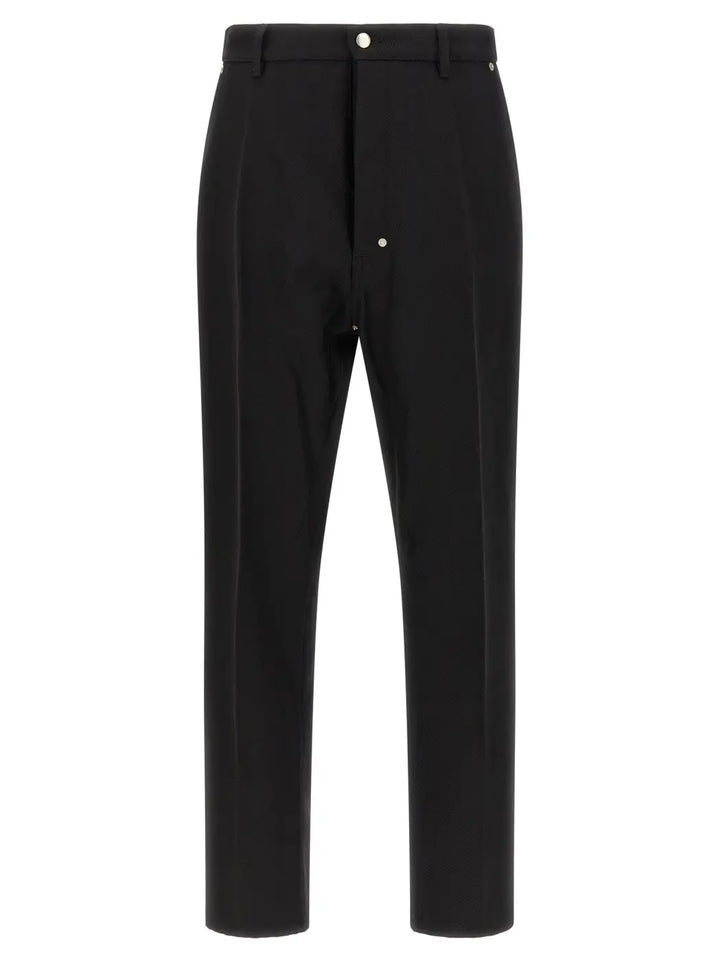 Rick Owens Black Cotton Casual Pants