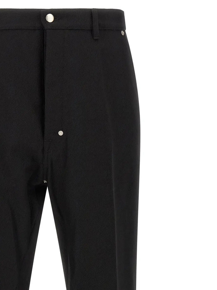 Rick Owens Black Cotton Casual Pants