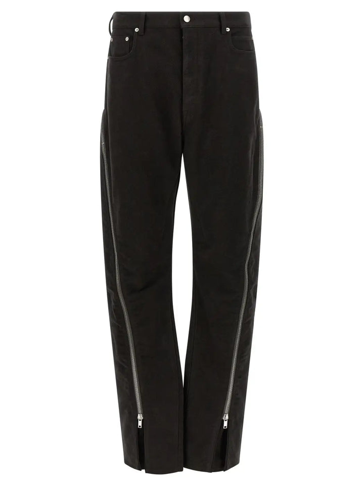 Rick Owens Black Cotton Flared Pants