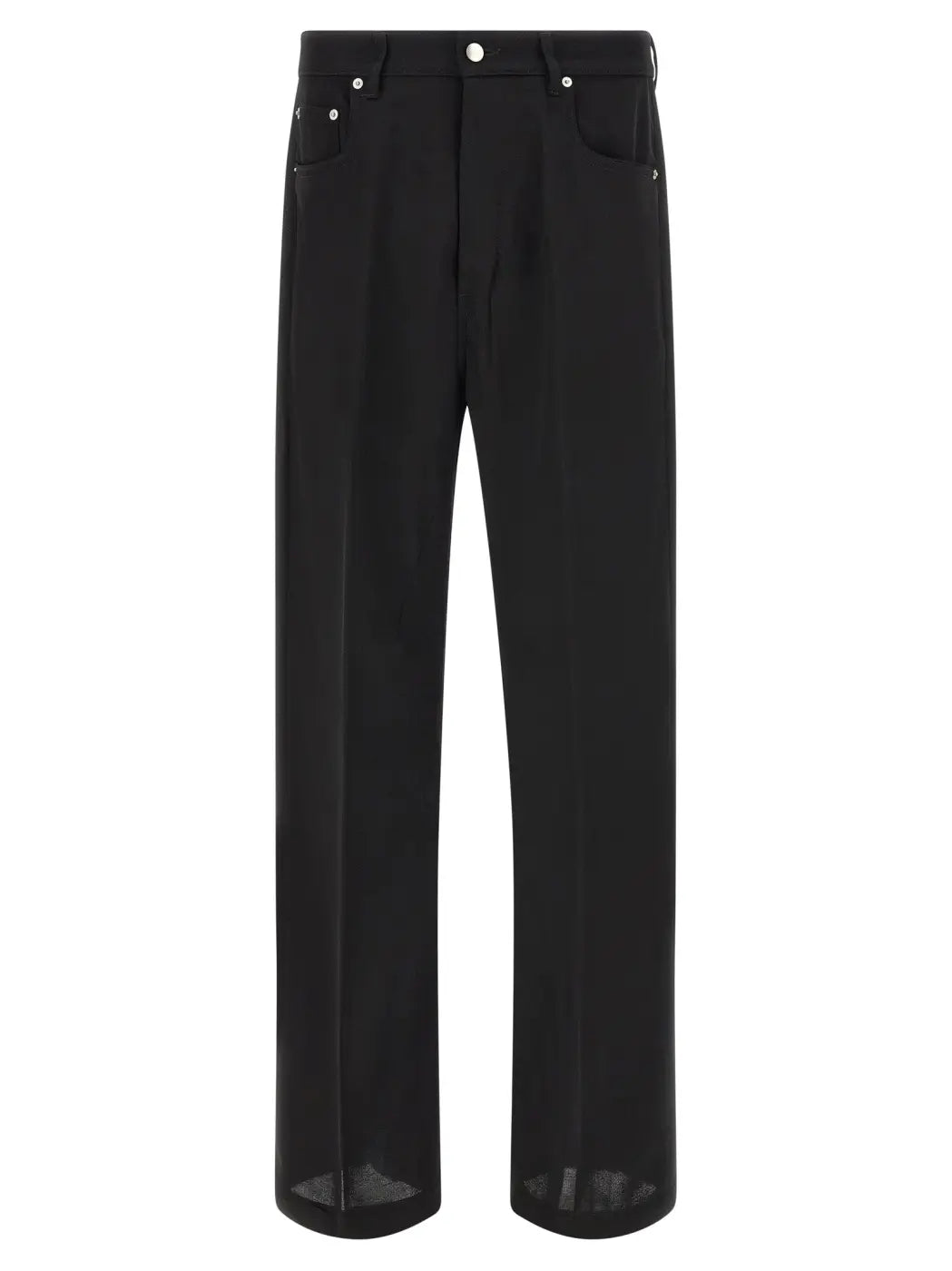Rick Owens Black Cotton Relaxed Fit Jeans