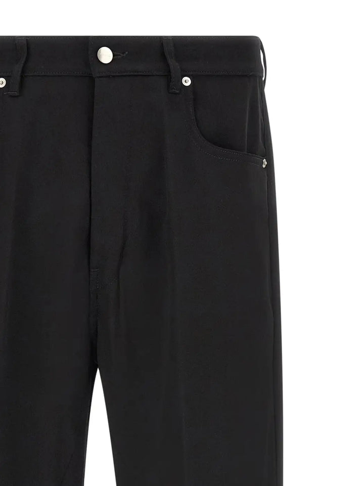 Rick Owens Black Cotton Relaxed Fit Jeans