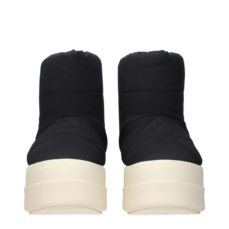 Rick Owens Black Fabric Ankle Boots