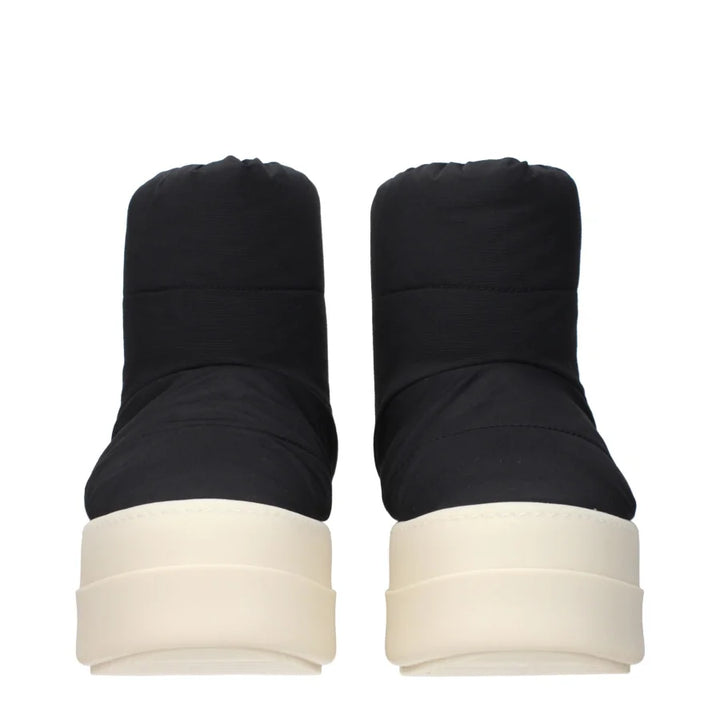 Rick Owens Black Fabric Ankle Boots
