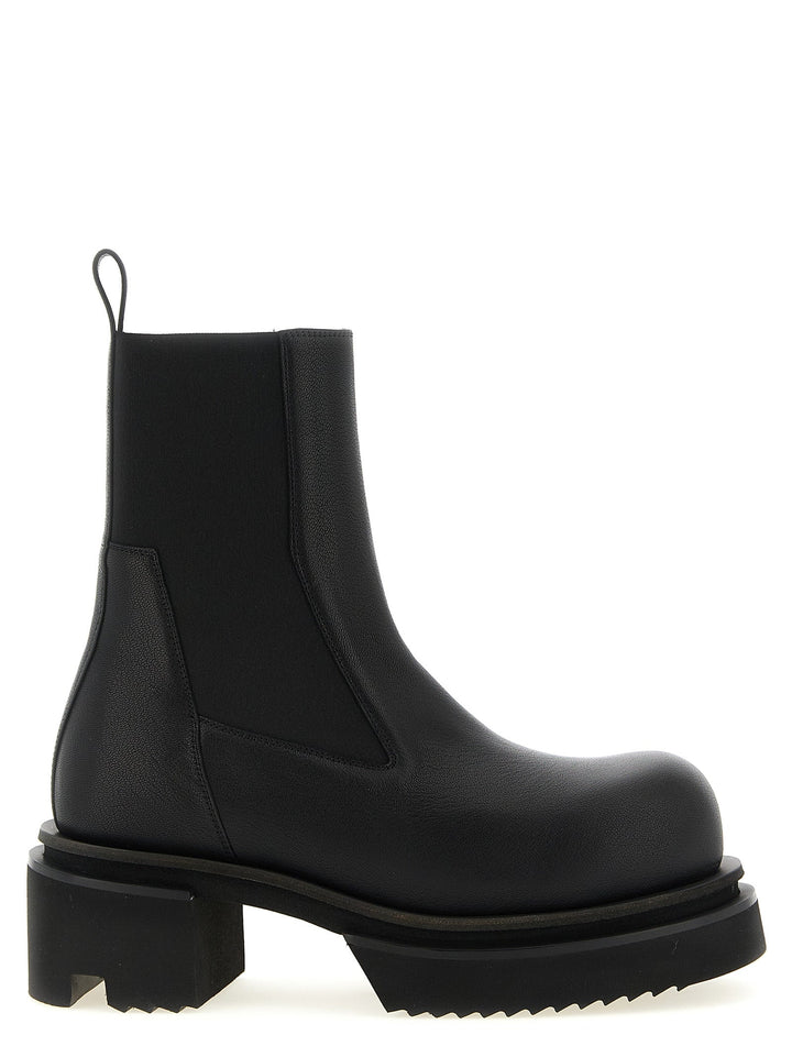 Rick Owens Black Goatskin Ankle Boots