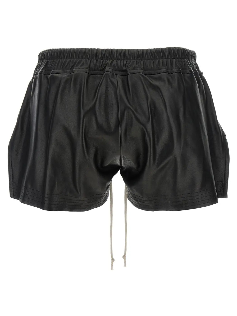 Rick Owens Black Lamb Leather Bermuda Shorts