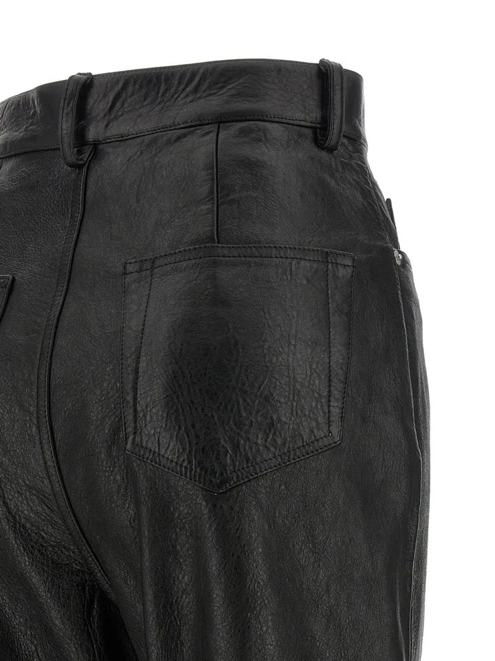 Rick Owens Black Lamb Leather Pants