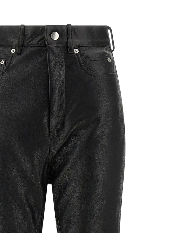 Rick Owens Black Lamb Leather Pants