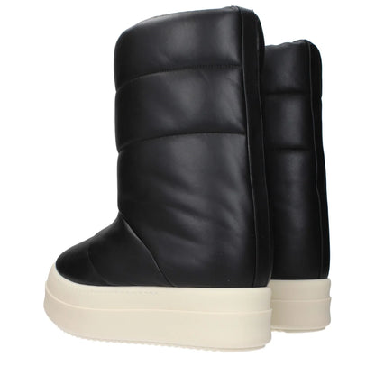 Rick Owens Black Leather Ankle Boots