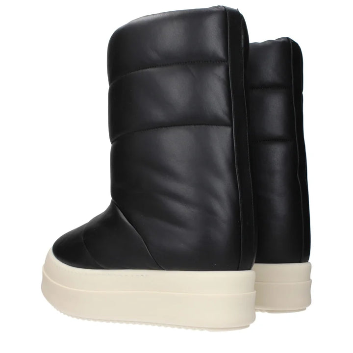 Rick Owens Black Leather Ankle Boots