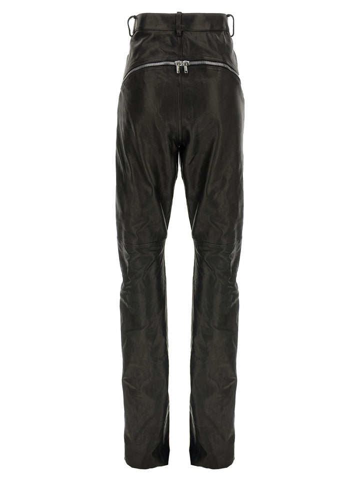 Rick Owens Black Leather Pants