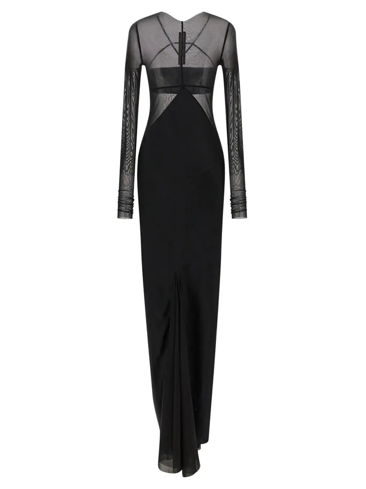Rick Owens Black Nylon Long Dress