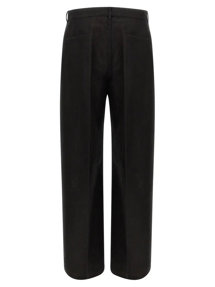 Rick Owens Black Ramie Casual Pants