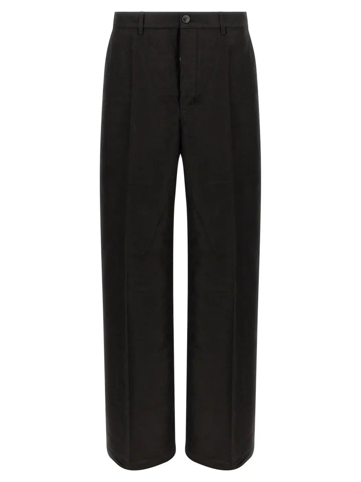 Rick Owens Black Ramie Casual Pants