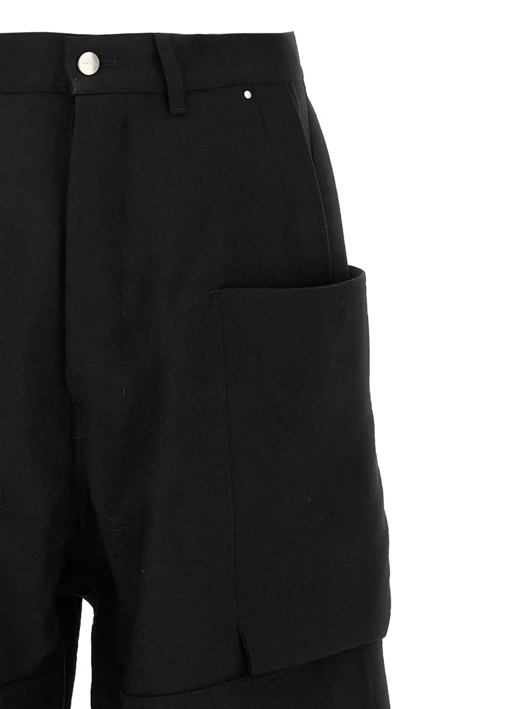 Rick Owens Black Virgin Wool Cargo Pants