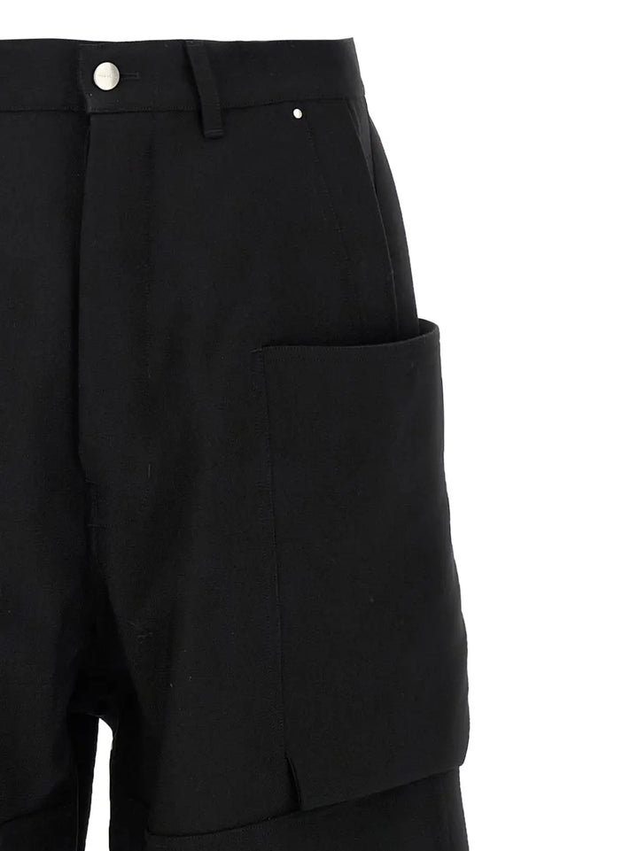 Rick Owens Black Virgin Wool Cargo Pants