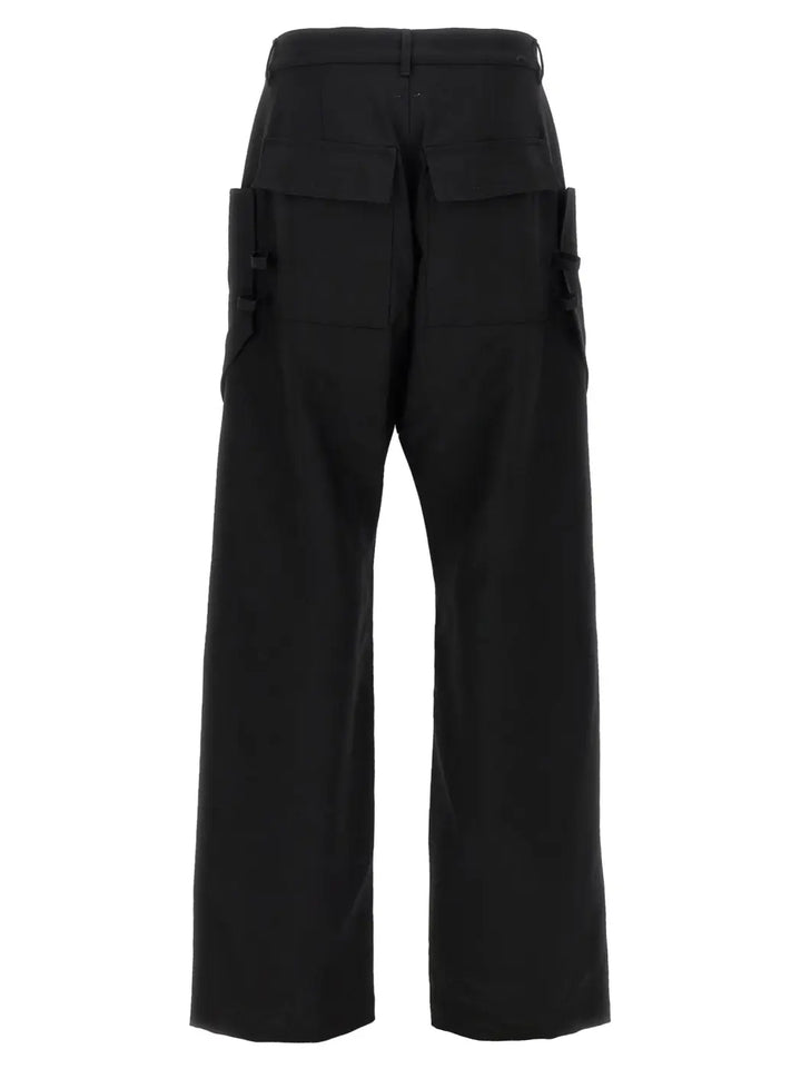 Rick Owens Black Virgin Wool Cargo Pants