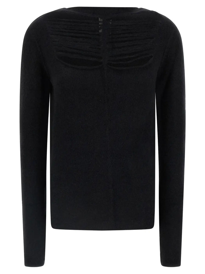Rick Owens Black Wool Cardigan