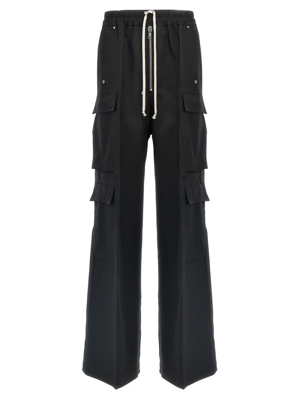 Rick Owens Black Wool Cargo Pants