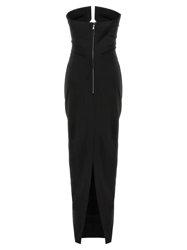 Rick Owens Black Wool Long Dress