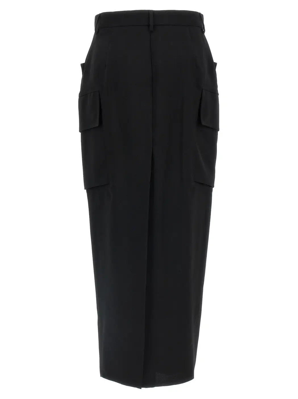 Rick Owens Black Wool Midi Skirt