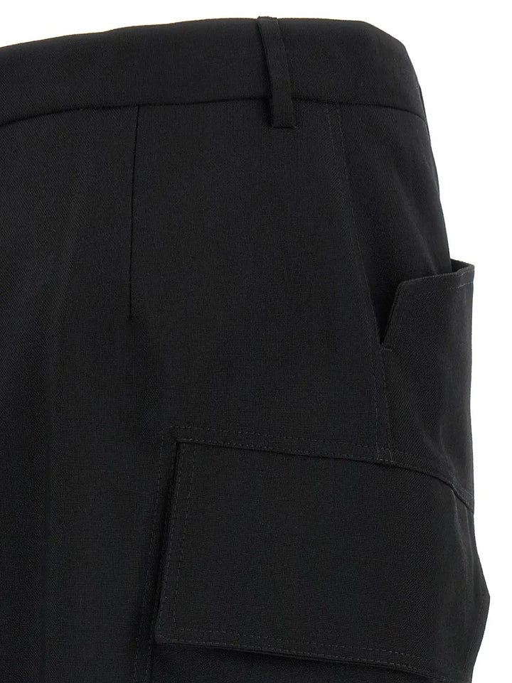 Rick Owens Black Wool Midi Skirt