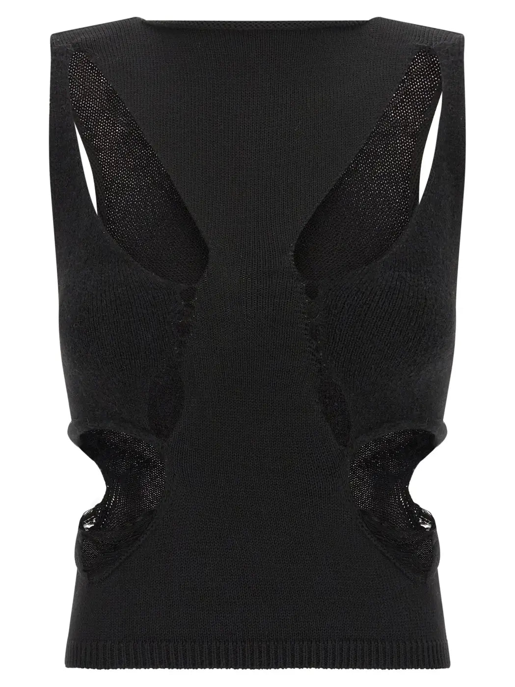 Rick Owens Black Wool Tank Tops