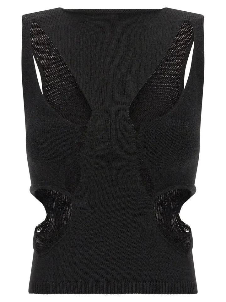 Rick Owens Black Wool Tank Tops