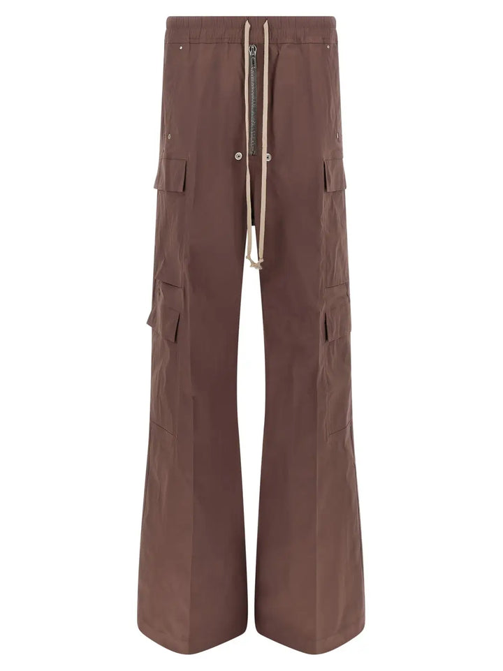 Rick Owens Brown Cotton Flared Pants