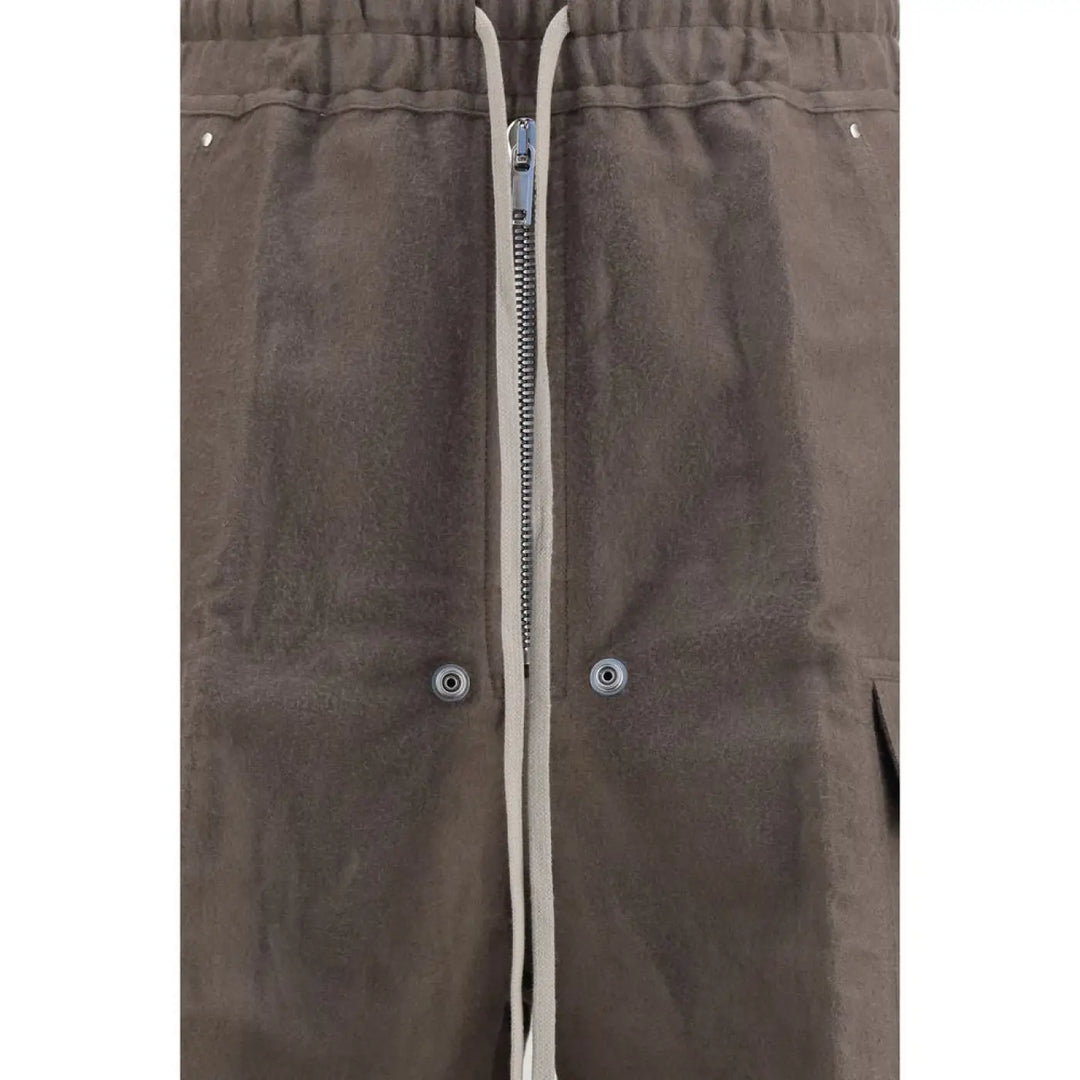 Rick Owens Brown Ramie Cargo Pants