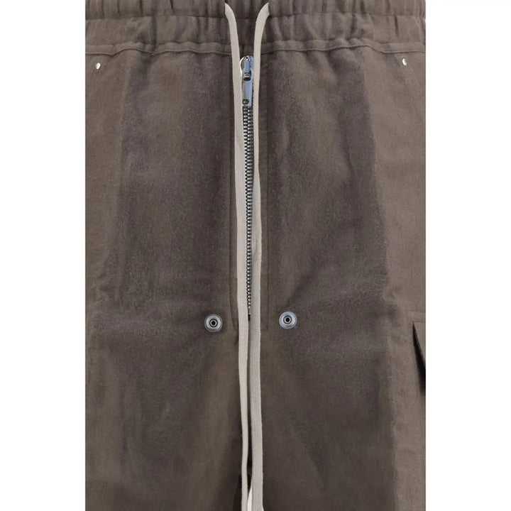 Rick Owens Brown Ramie Cargo Pants