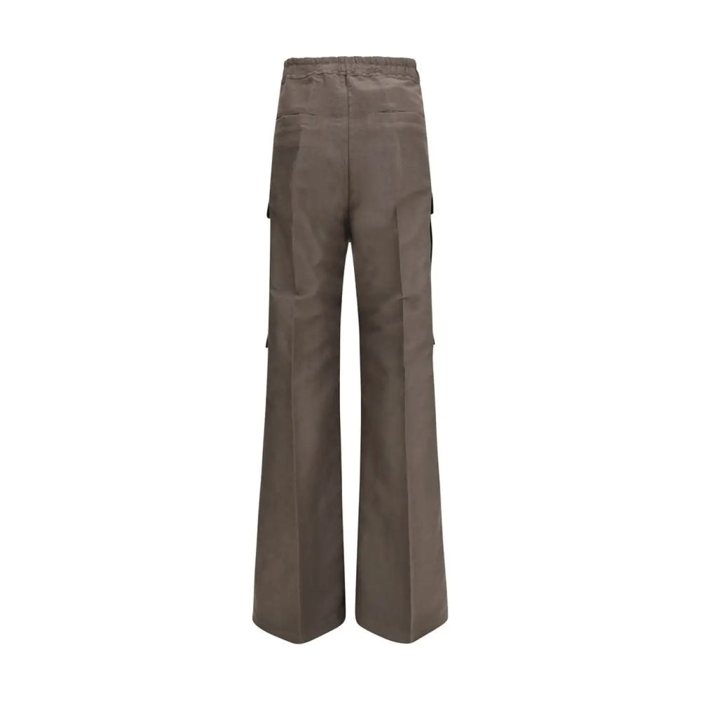 Rick Owens Brown Ramie Cargo Pants