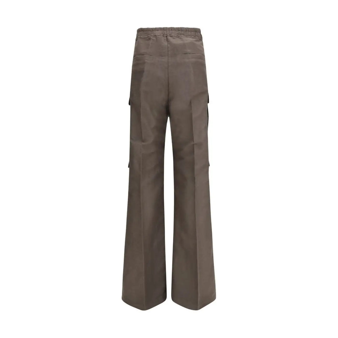 Rick Owens Brown Ramie Cargo Pants