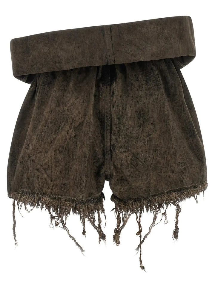 Rick Owens Gray Cotton Bermuda Shorts