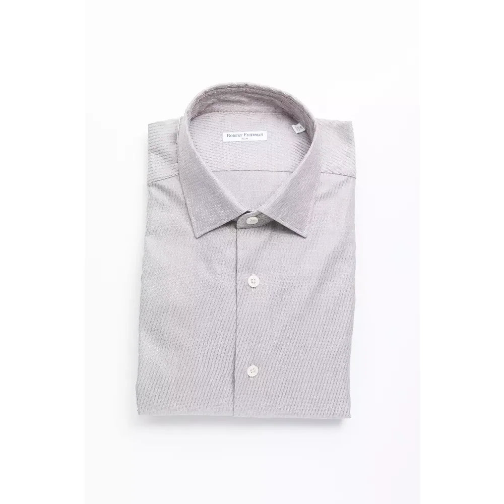 Robert Friedman Beige Cotton Men Shirt