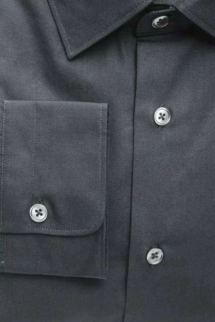 Robert Friedman Black Cotton Men’s Shirt