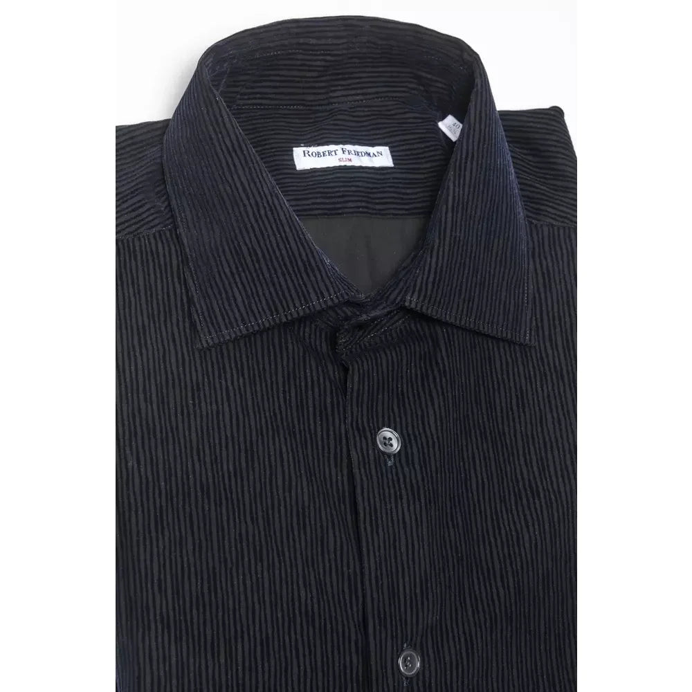 Robert Friedman Black Cotton Men’s Shirt