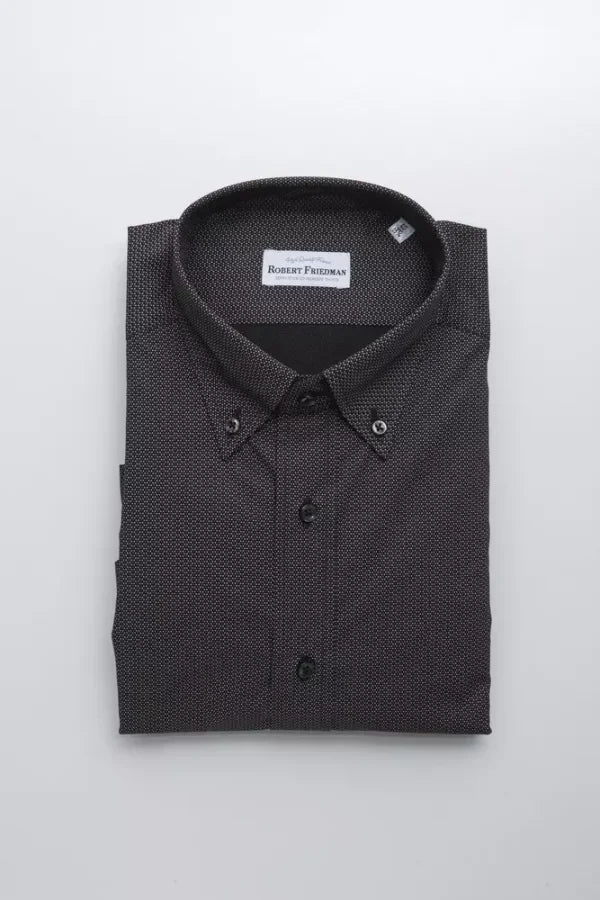 Robert Friedman Black Cotton Men’s Shirt