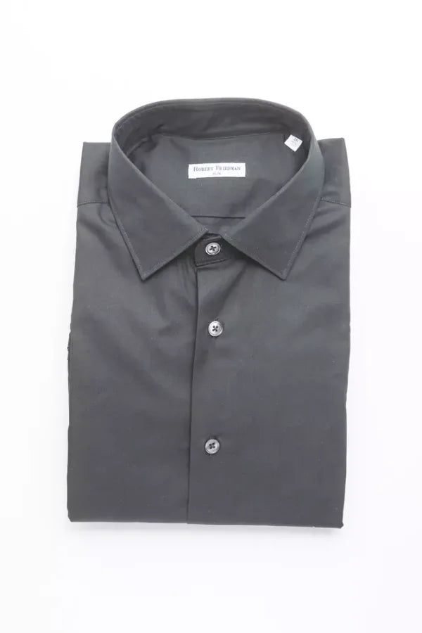 Robert Friedman Black Cotton Men’s Shirt