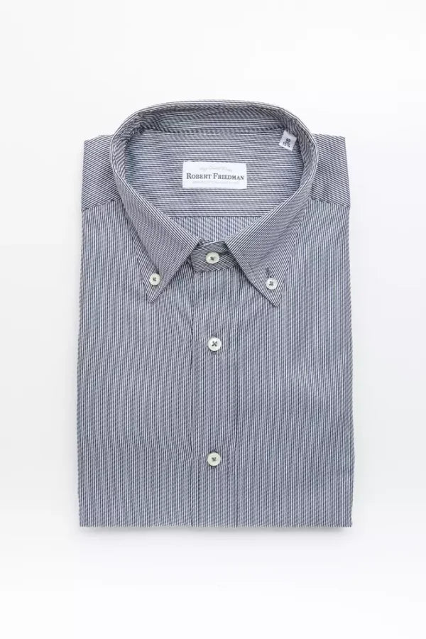 Robert Friedman Blue Cotton Men’s Shirt