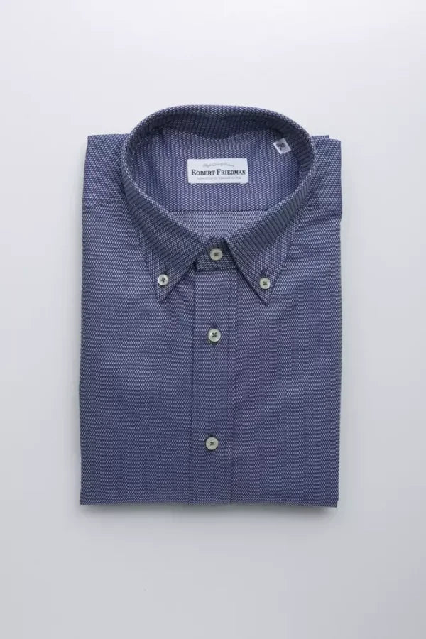 Robert Friedman Blue Cotton Men’s Shirt